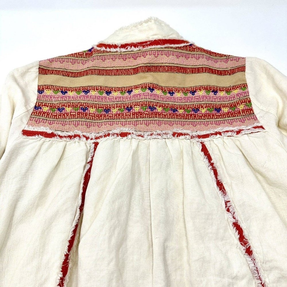 Free People Trapeze Prairie Jacket Embroidered Layered Size XS *Missing Button* - Picture 5 of 5